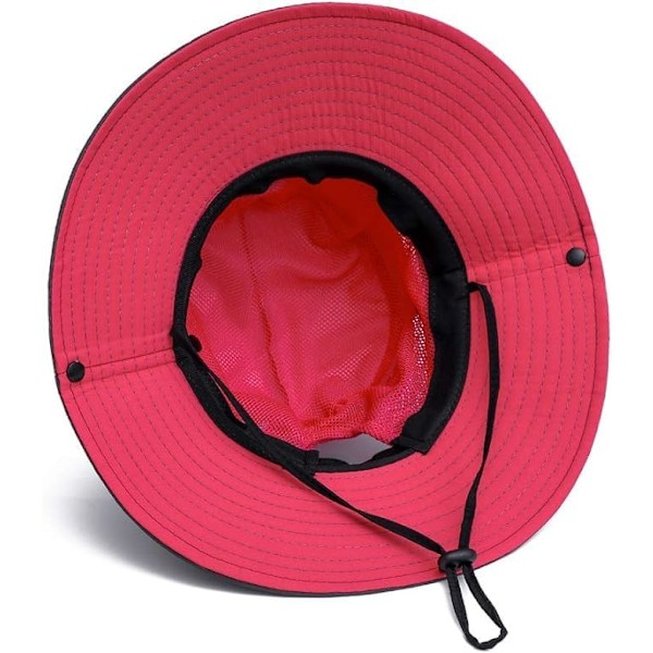 Sommerhat til kvinder med bred skygge, mesh-kasket, udendørs fiskehatte, UV-beskyttelse, strandhat til kvinder Rojo Claro