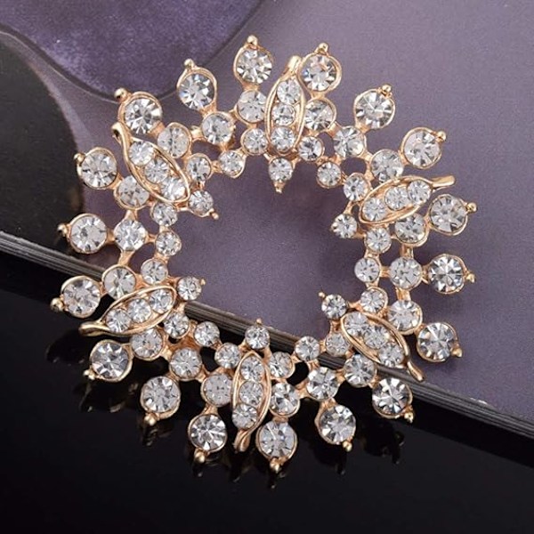 Broche Pins til KvinderGuld Tone Østrig Rhinestone Krystal Broche Pins Smykker