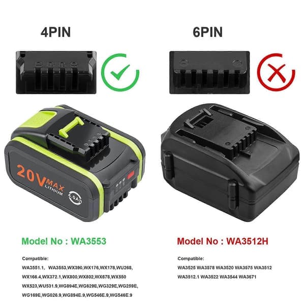 WORX WA3553 20V 4.0Ah Lithium Batteri