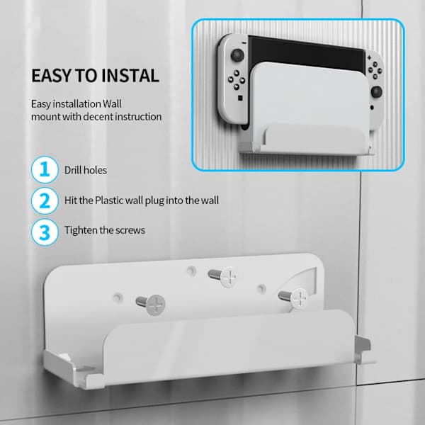 Seinään kiinnitettävä pidike Nintendo Switch/OLED-konsolille