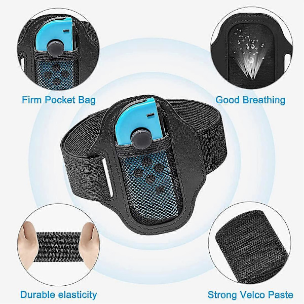 2 st Benremmar för Nintendo Switch Sports/Ring Fit Adventure, Justerbart Elastiskt Benband Nintendo Switch Tillbehör OLED/Joy Cons Switch fo