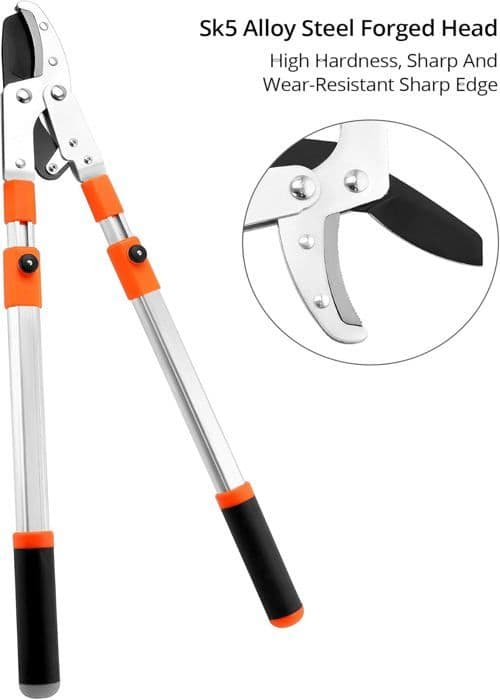 Teleskopisk sekatör 68-100CM, SK5 legerat stål, maximal öppning 10 cm