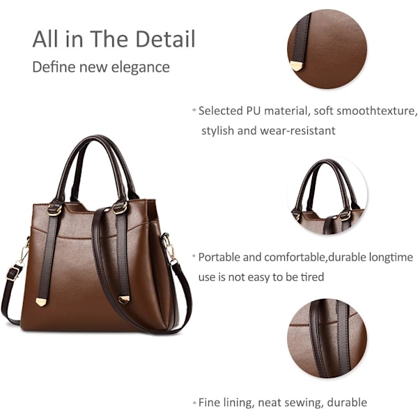 Damehåndtasker, Elegant Tote Bag med Top-Håndtag, Skuldertaske, Patent Læder Håndtaske, Arbejdstaske til Damer Café