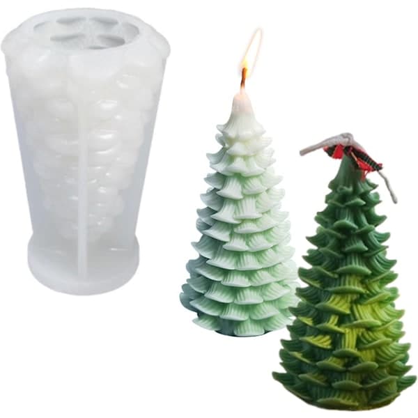 Juletre silikon lysform - én del - 78 ml - lystøping - 6,5 cm