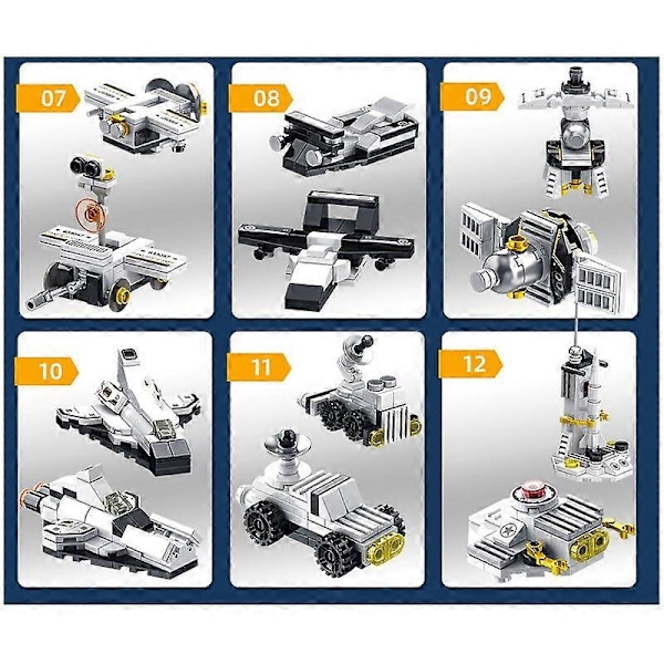 12 I 1 MINI Aerospace Space Saturn Ekspedition Raket Byggeklodser