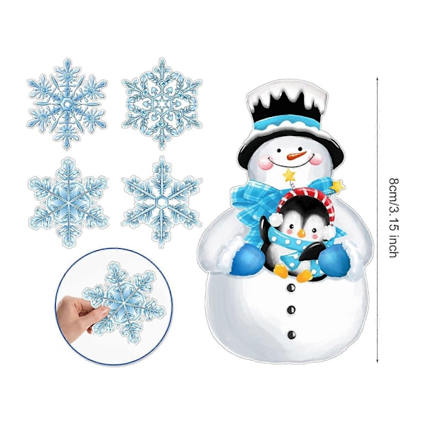 24 st/set Snögubbe Snöflinga Utstansningar Kylskåpsmagnet Jul Vinter Vägg Fönster Svarta tavlan Anslagstavla Kylskåpsmagnet Hemmakontor Kök Dekor