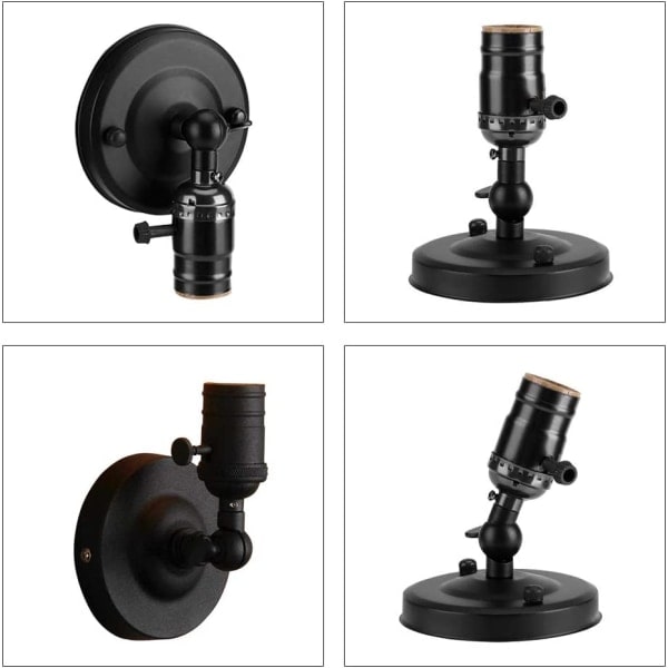 Retro Lampeholder, Retro Væglampeholder med Kontakt til