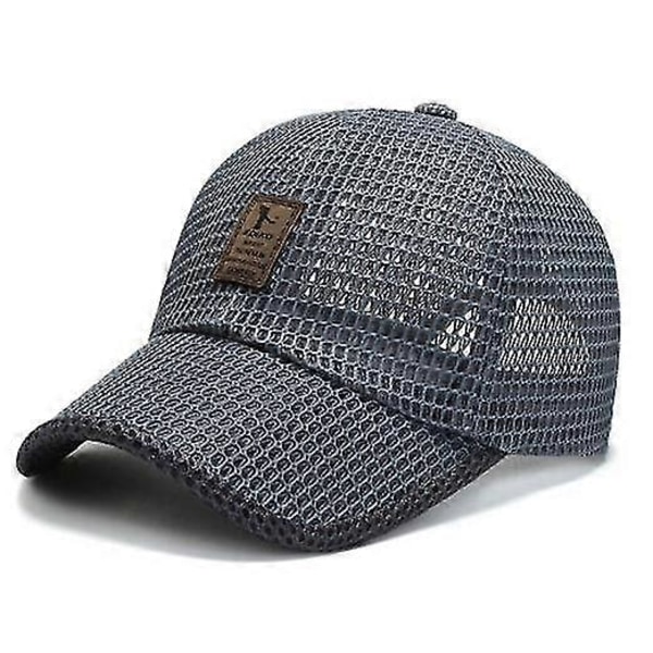 Unisex Åndbar Fuld Mesh Hat, Hurtigtørrende Løbehat, Sommer Mesh Baseball Cap Justerbar Kølende Vandsportshat Dark grey