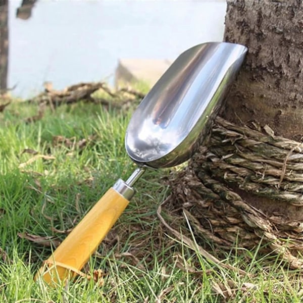 Hageredskaper, Hagespade, Hagespade Rustfritt Stål Spade Håndfortykket Brytespade Scoop Hageredskap med Trehåndtak for Omplanting