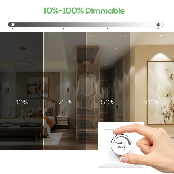 6-pak 5w ultratynde dæmpbare LED downlights Cct 75-85mm udskæring nikkel