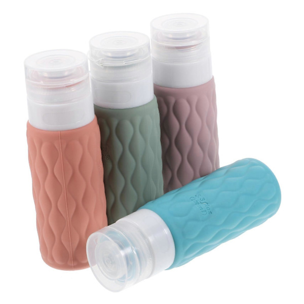 Reseflaskor Set om 4 100 ml Silikon Reseförpackning Pump Schampo Balsam Flaskor