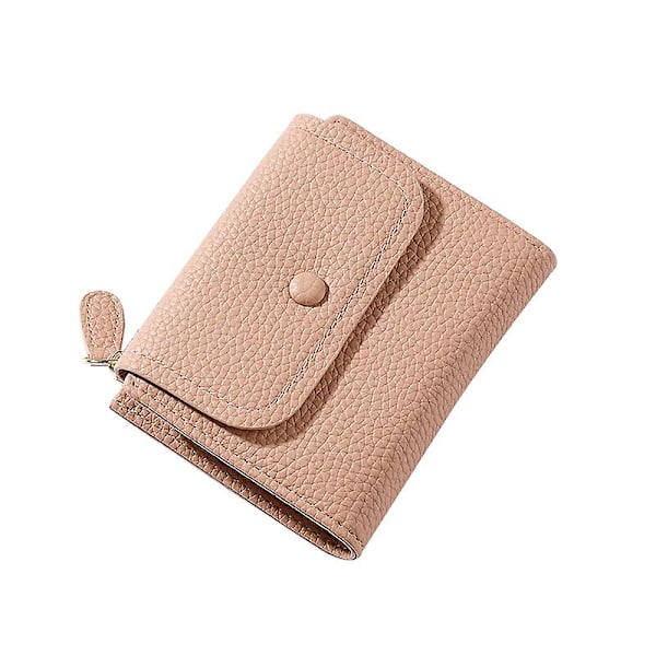 Dam 2-faldig Plånbok Läder Kort Börs Dam Flickor Korthållare Clutch Väska Enfärgad Pink