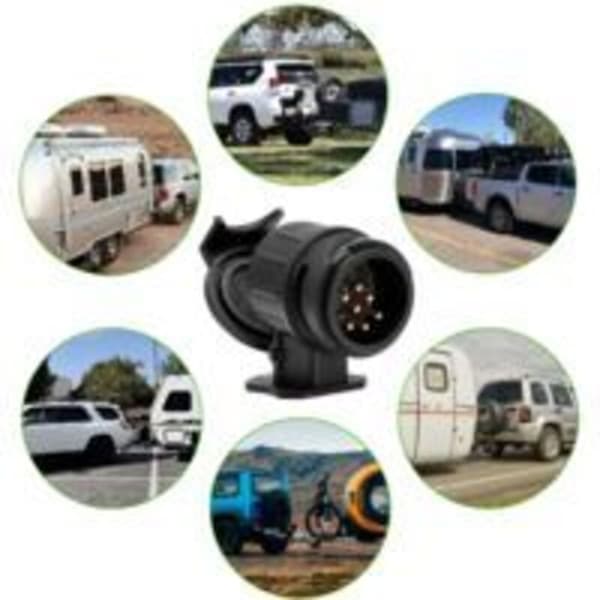 13-polet til 7-polet traileradapter – Vandtæt nylonhus – Stabil forbindelse til campingvogne og lastbiler