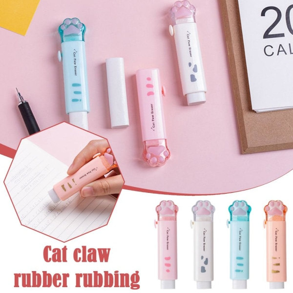Katt tass tryck-dragsudd för barn Kawaii suddgummi Sött brevpapper pink one-size
