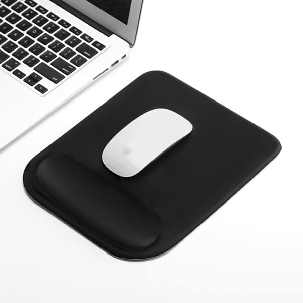 Ergonomisk musmatta med handledsstöd, bekväm musmatta för bärbar dator, smärtlindrande musmatta med halkfri PU-bas för kontor och hem, 1 st