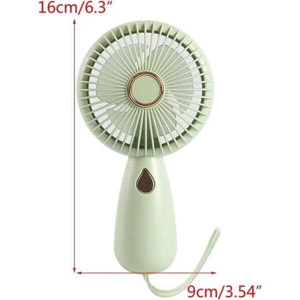 Mini bærbar USB oppladbar vifte med snor for reiselommevifte - Beige