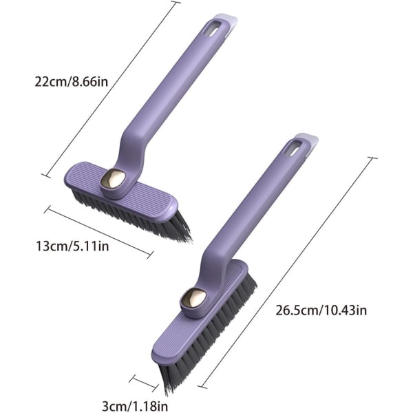 Roterande multifunktionell rengöringsborste, 2 i 1 badborste för kakel Purple