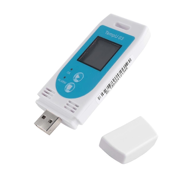 TempU 03 USB Temperatur- og fuktighetsdatalogg Reusable RH TEMP Datalogger Recorder Humiture Recordin