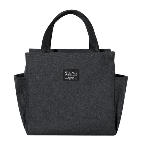 Frokosttaske til voksne, børn, tyk, bærbar sort Black
