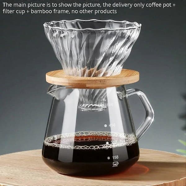 Pour Over Kaffemaskinesæt, Glaskande Kaffe, 300 ml