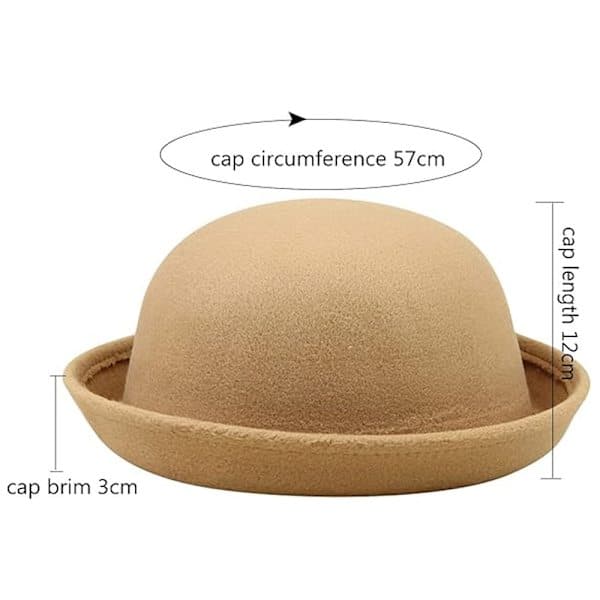 Elegant Voksen Solid Hatt Rull Opp Brede Panama Bowlerhatt Bøttehatt Rød Red