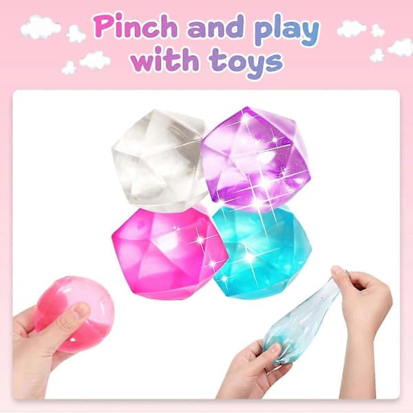 Slumpmässig färg isbit Squishy Stress Cube Stressbollar, Maltsockerboll Fidget Sensorisk Leksak för Handövningar för Avkoppling (LGL) 2st 2pcs