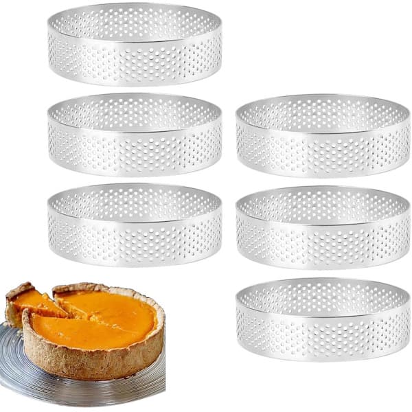 Kakeform - 6 stk - Ø 8cm*2cm*0.8mm - Rustfritt stål - Kakeform