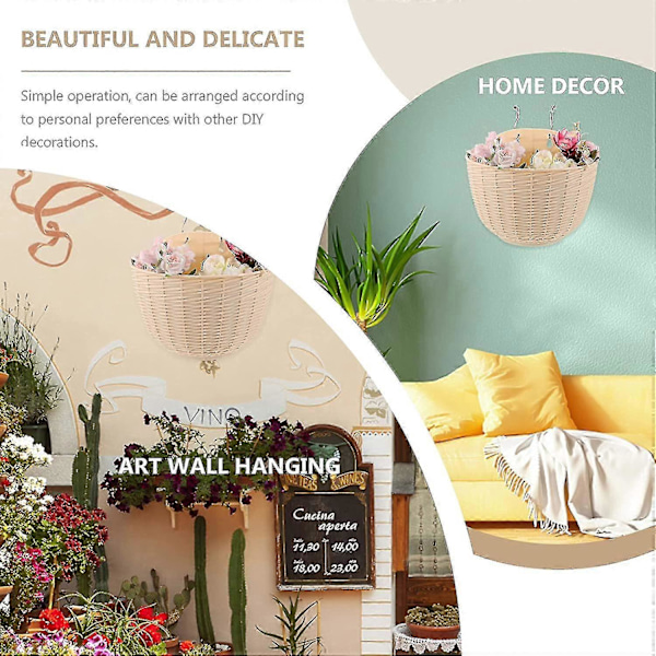 Veggrekkverk Hengende Plantekasser, Plast Gjerde Blomsterpotter Plantebeholder Med Kroker Svart T off white