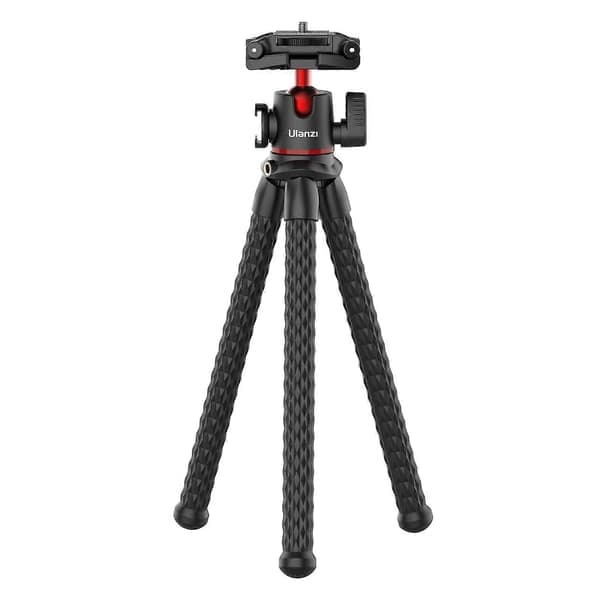 ULANZI MT-33 Multifunktionelt Fleksibelt Mini Blæksprutte Stativ med Hot Shoe Mount 360° Roterbart Panoramahoved Quick Release Plade Maks. 2KG Bæreevne