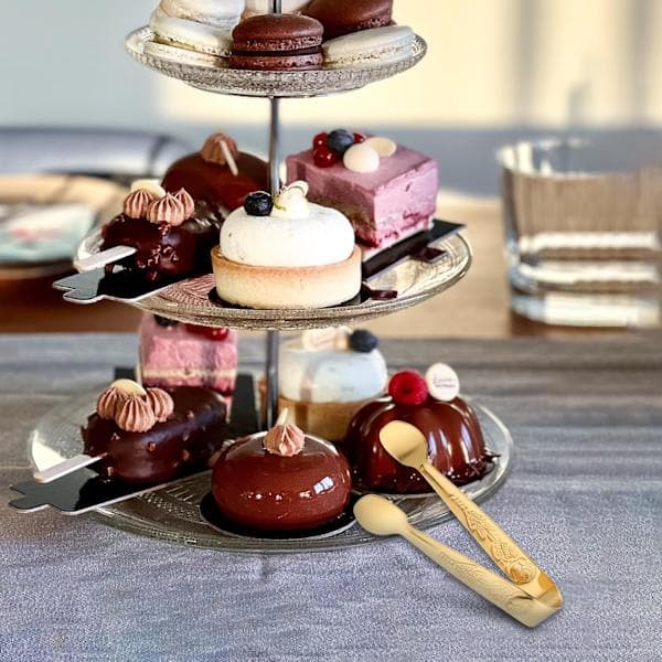 stk. Mini serveringstænger 10,4 cm Rose rustfrit stål sukkertænger Små istænger Guld serveringstænger til te- og kaffefester Charcuteri Desserter