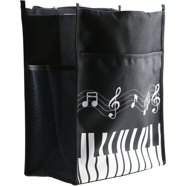 Keyboard Klaver Musik Melodi Nylon Tote Undervisning Stof Taske Musik Gave Sort 1 stk