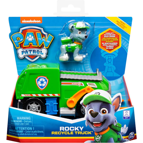 Rockys genbrugsbil med samlerfigur, til børn fra 3 år og opefter, emballagen kan variere