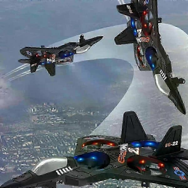Thunder Jet Pro 2.4 GHz fjernstyret jagerflylegetøj, sort 2025