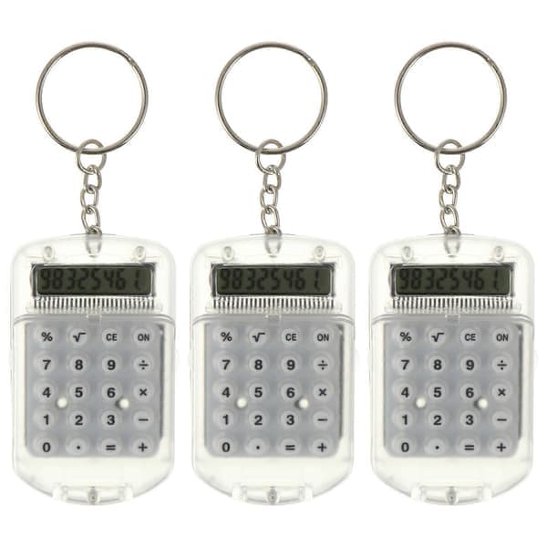 3 stk Mini Elektronisk Kalkulator Nøkkelring Liten Lommekalkulator Nøkkelring