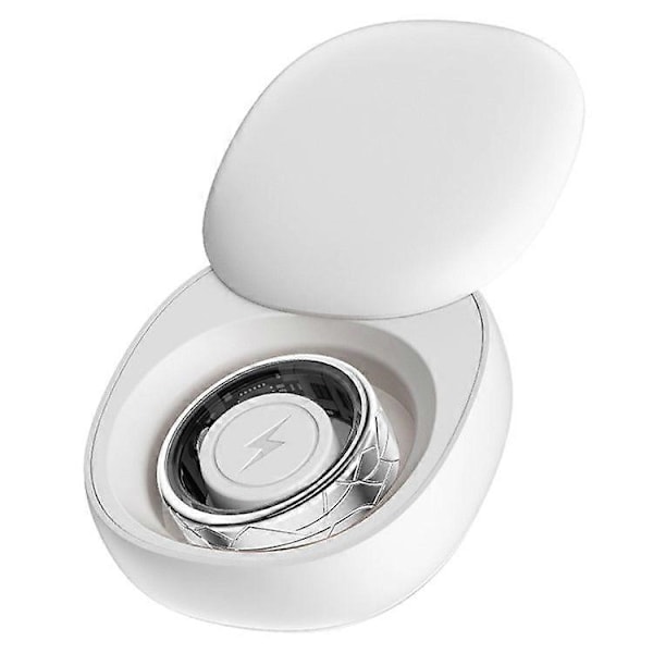 17.4mm~21.5mm Sprekkdesign Multifunksjonell Helseovervåkende Smartring med Ladeetui Silver Size 12