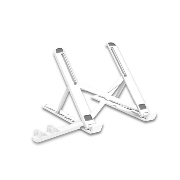 Laptop Stand til Skrivebord, Justerbar Laptop Riser ABS+Silikone Foldbar Bærbar Laptop Holder, Ventileret Kølende Notebook Stand til 10-15.6\" White