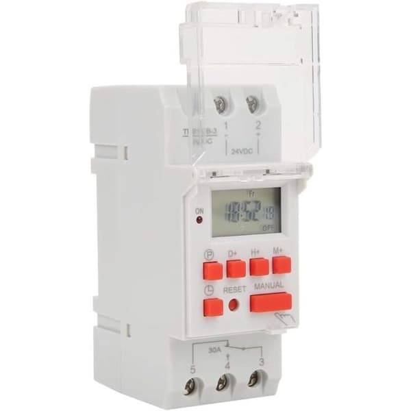Digital 30A 220-240V programmer til vandvarmer - 35 mm DIN-skinnetimer, LCD