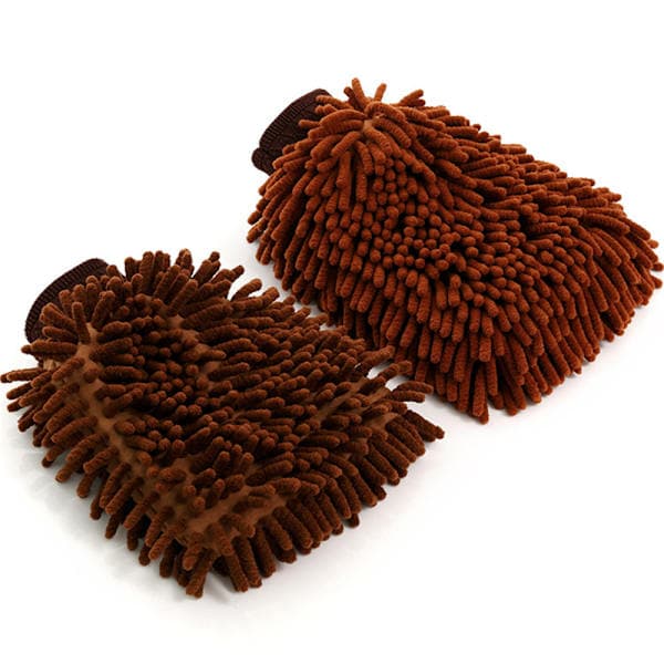 Mikrofiber Bilvaskehandsker Tyk Ultrablød Sæt Brun Brown