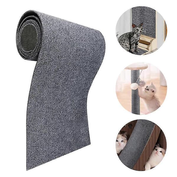 Klipbar selvklæbende kradsemåtte ridsefast sofapude kæledyr kat tilbehør mørkegrå ekstra stor Dark Grey Extra Large