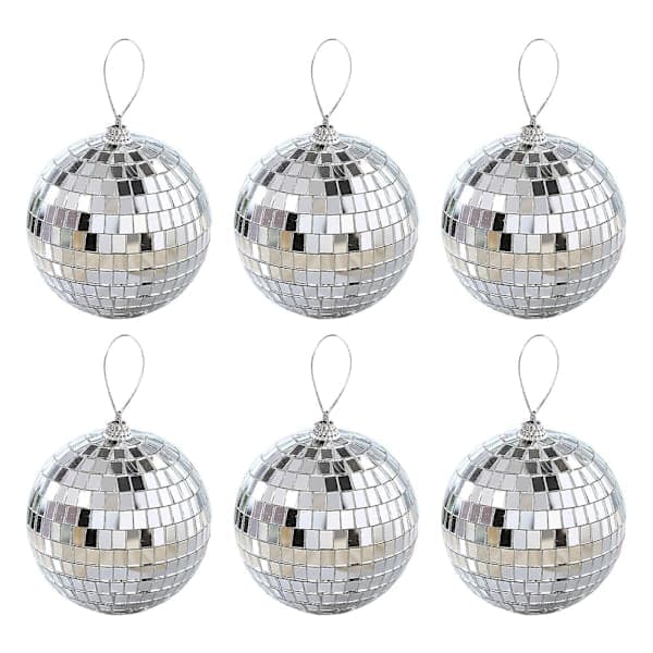 6/12 stk Mini Discokule Festdekorasjoner Sølv Mini Plastpynt Små Discokuler Sølv 6CM 6CM 6CM