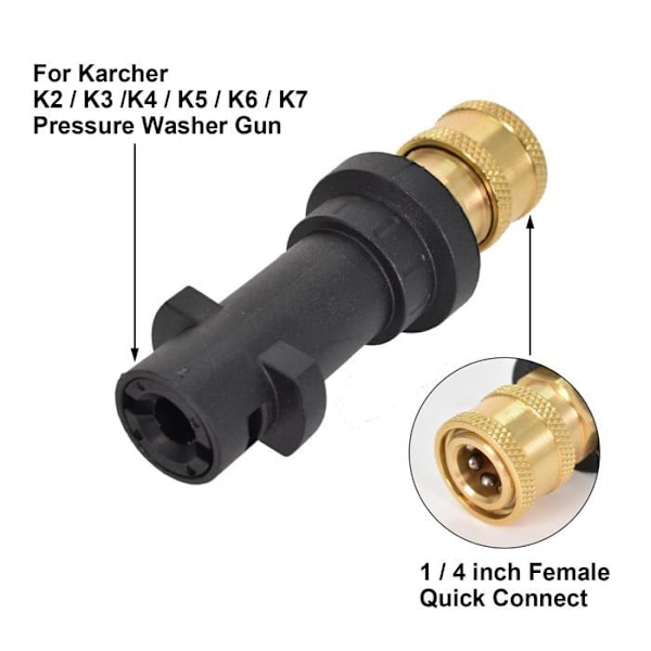 Adapter för högtryckstvätt, 1/4\" invändig snabbkoppling, kompatibel med Kärcher K2-K7