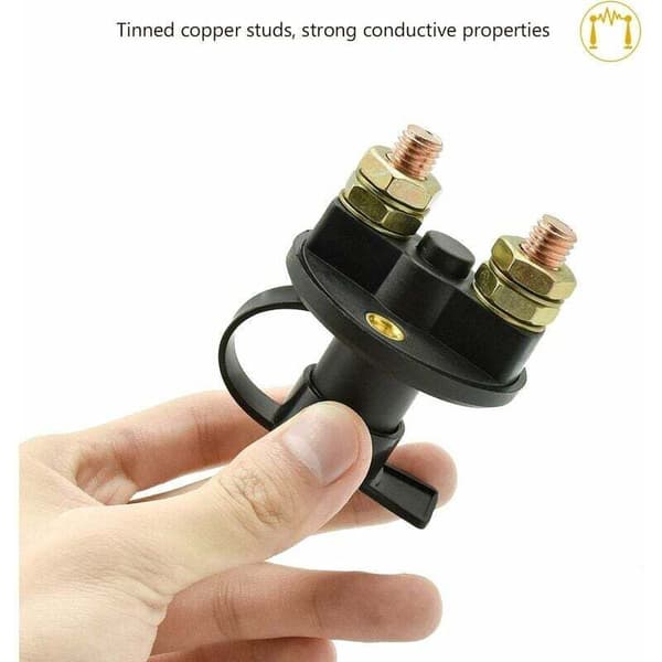 Bilbatteri-isolatorafbryder, 12/24V, 500A maks., Nød-bilbatteri-isolatorafbryder, Batteriafbryder til lastbiler, både og køretøjer