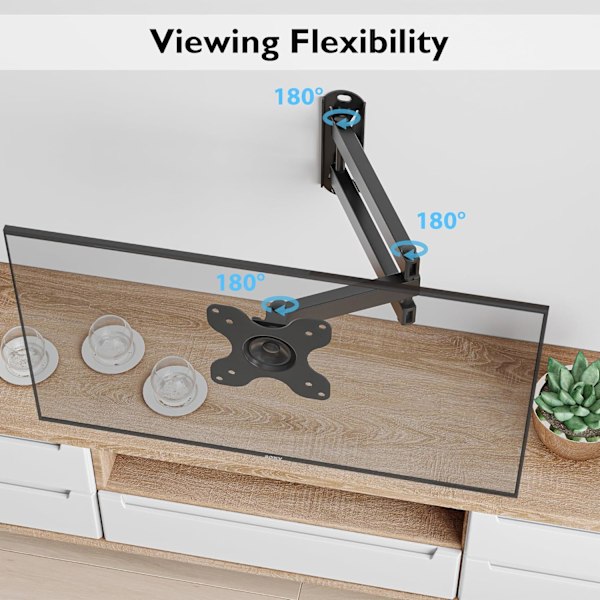 Full motion TV-väggfäste för 13-30 tums LCD LED-skärmar, justerbar lutning, vridning och rotation