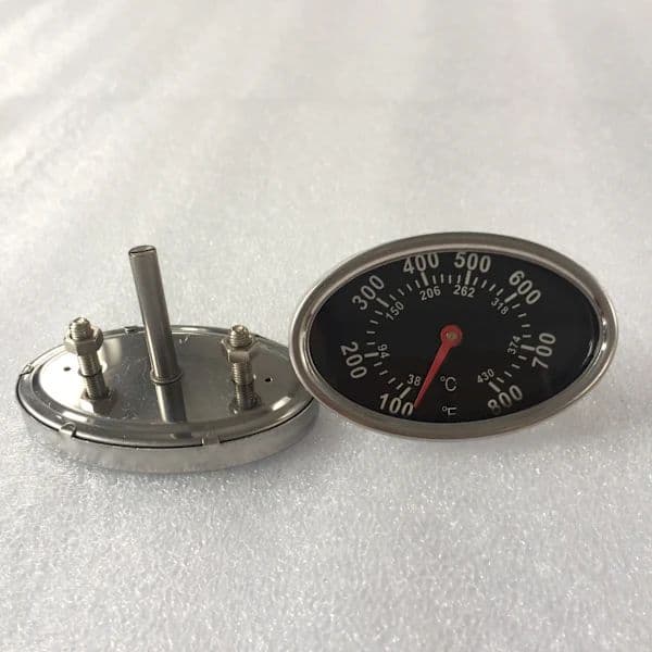 Ovalt BBQ-røgtermometer, rustfrit stål