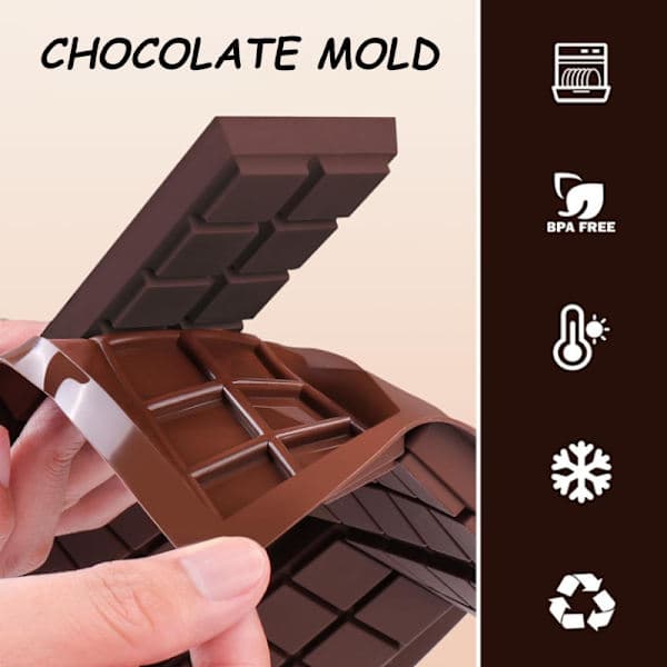 Silikone Chokoladeforme (2-pak) - DIY Slikfremstillingsværktøjer