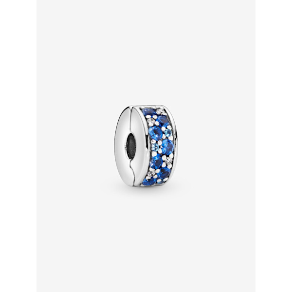 - Blå Pavé Clip Charm - Sterling silver