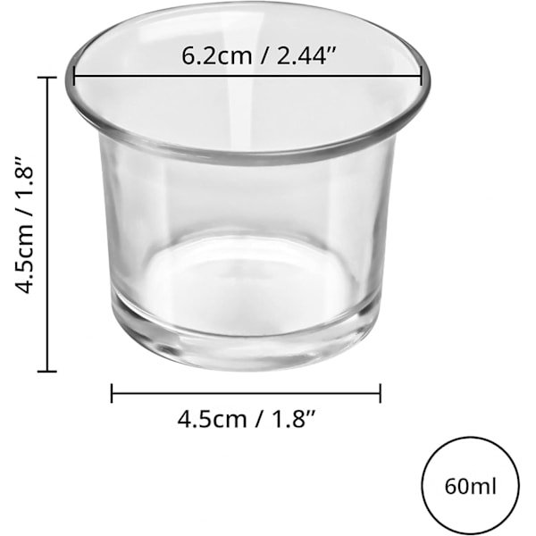 Glasljusstakar (12-pack) - Värmeljushållare/Votivljusstake Set - Glas Värmeljushållare för Bröllop & Fester