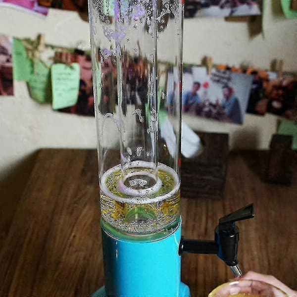 1,5L øldispenser tårn enkel å rengjøre integrert kran med isrør klar drikketårndispenser-bl