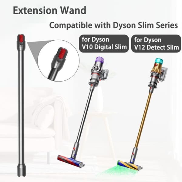 Forlængerrør til Dyson V12 Slim støvsuger – 74 cm forlængerstav – Aluminium og ABS materialer – Quick release