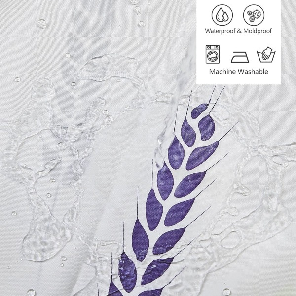 Dusjforheng Baderomsforheng Vanntett Polyester Badeforheng med 12 Kroker for Dusj og Baderom 180x200CM Hvit 240*200